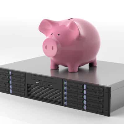 Piggy bank on a server